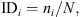 $$ {\mathrm{ID}}_i={n}_i/N, $$